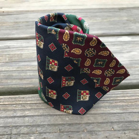 Tommy Hilfiger Men Tie Multi Color 100% Silk Neckt - Picture 9 of 10